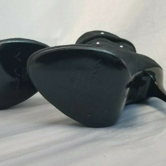 NINA Suede Studded Stilrtto Black Booties Sz 6 - Picture 3 of 7